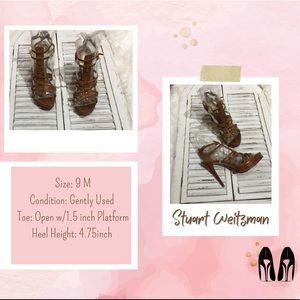 Stuart Weitzman Brown Strappy Heels 9